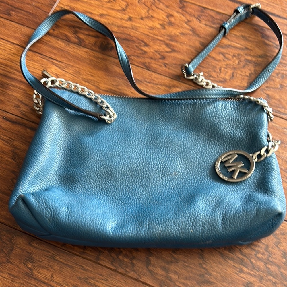 Michael Kors Blue Leather Shoulder Bag
